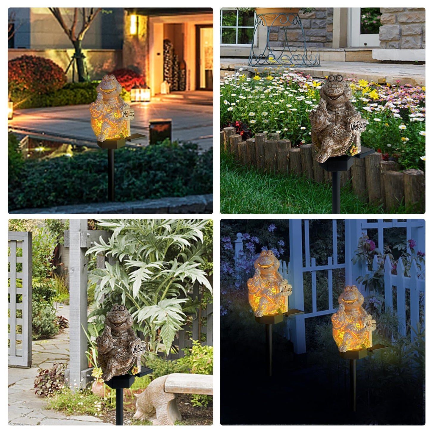 QH & Garden Halloween Outdoor Decoration Solar Lights, Waterproof Ghost Lights, Skull Solar Garden Lights with Black Crow on Skull, Skeleton Stakes with LED Lights, Stunning Halloween Decorations