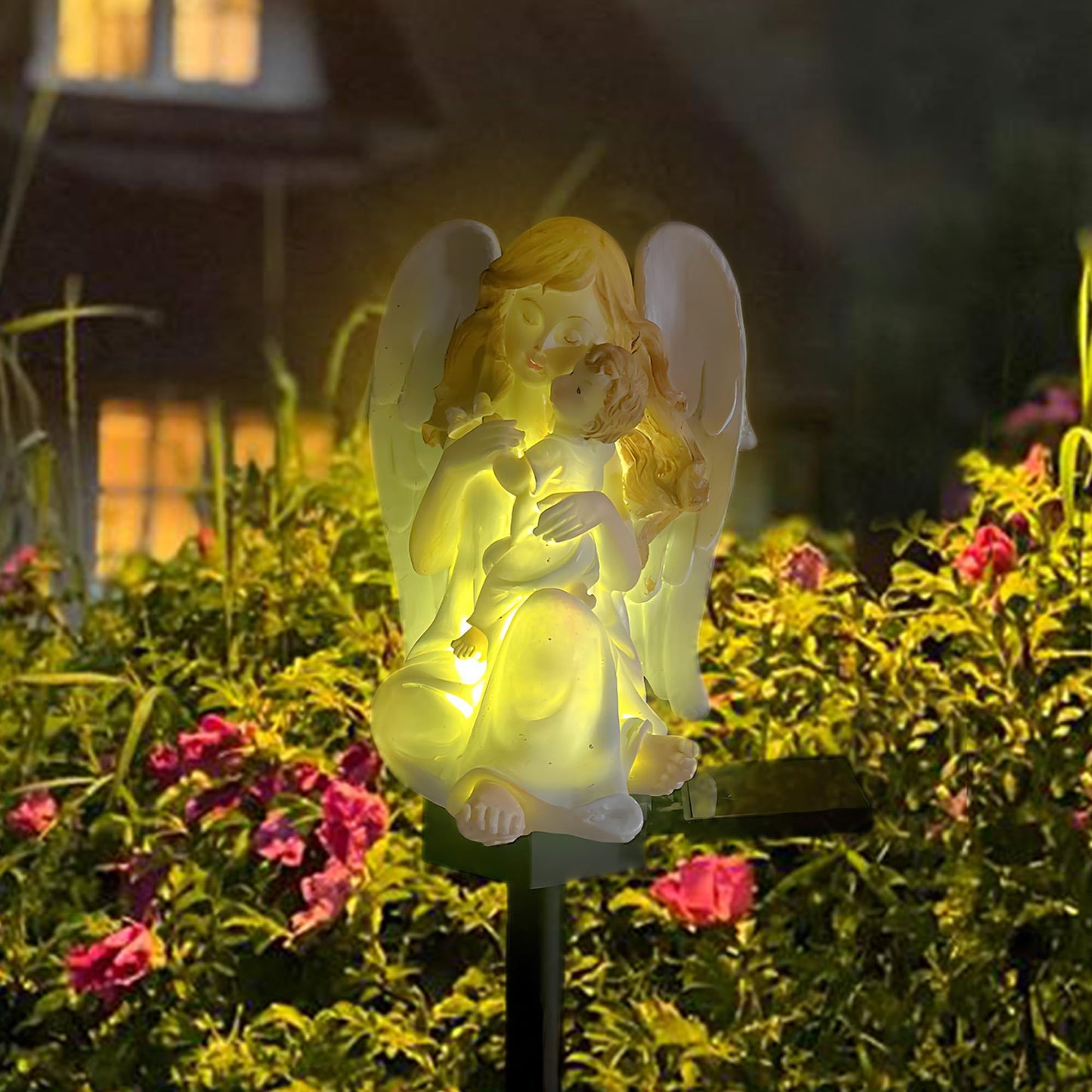 QH & Garden Halloween Outdoor Decoration Solar Lights, Waterproof Ghost Lights, Skull Solar Garden Lights with Black Crow on Skull, Skeleton Stakes with LED Lights, Stunning Halloween Decorations