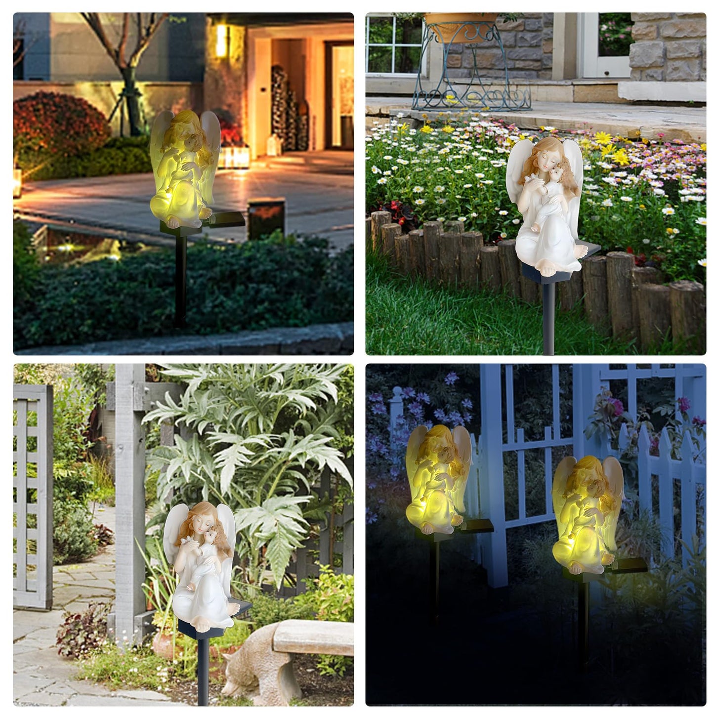 QH & Garden Halloween Outdoor Decoration Solar Lights, Waterproof Ghost Lights, Skull Solar Garden Lights with Black Crow on Skull, Skeleton Stakes with LED Lights, Stunning Halloween Decorations